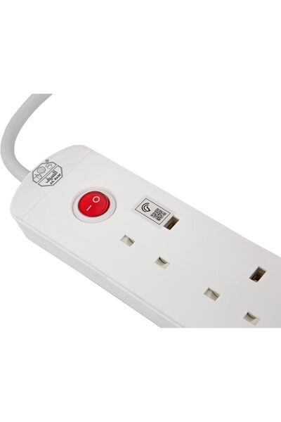 GENERAL ALSAIF 2990W Electrical Extension Socket 3slots with 3M, White, E0630...