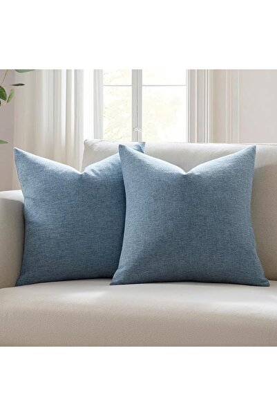 Meekio Set of 2 Dark Sage Pillow Covers 18 x 18 Inch Farmhouse Boho Decorativ...