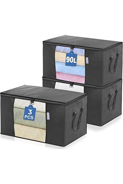 SKY TOUCH SKY-TOUCH 3 Pack Large Capacity Storage Bags, 90L Foldable Clothing...