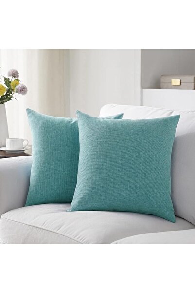 Meekio Set of 2 Dark Sage Pillow Covers 18 x 18 Inch Farmhouse Boho Decorativ...