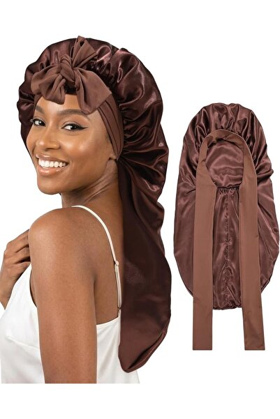 AWAYTR womens Double Layer Long Satin Bonnet Long Satin Bonnet (pack of 1)