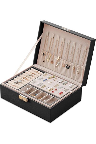 Homarket Jewelry Organizer Box Necklaces Rings Earrings Holder Organizer Stor...