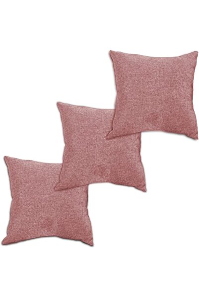 REGAL IN HOUSE In House | 3 Pieces Square Decorative Cushion Set of Linen Sol...