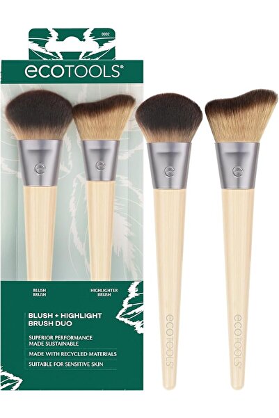 Ecotools New Natural Blush & Highlight Duo, Face Makeup Brushes For Powder Ma...