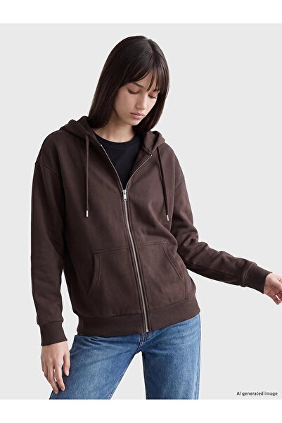 LC Waikiki Oversize Women's Thick Zippered Sweatshirt (W6)
