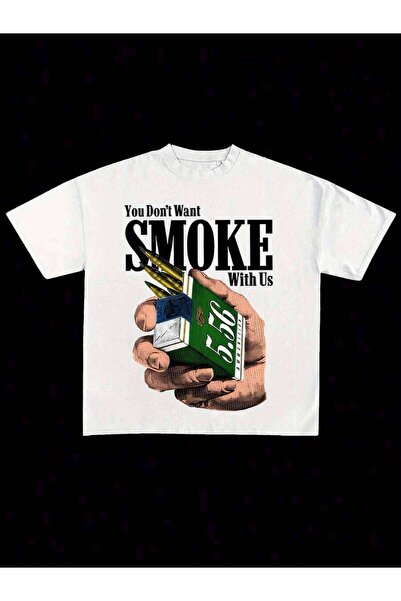 NOURAM 220G Cotton You Don'T Smoke Print Unisex T-Shirt, Regular Fit Sports T...