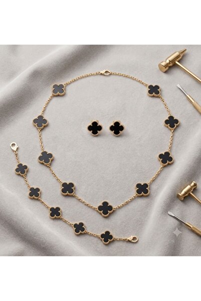 Houzi 3 PCS Jewellery Set Necklace , Stud Earrings and Bracelets with imitate...