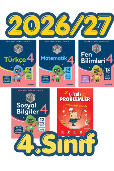 Tudem Tudem 3.Boyut 4.Sınıf Türkçe - Matematik -Fen Bilimleri - Sosyal Bilgil...