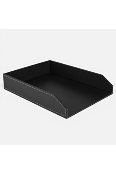 OEM Tavita din Piele Artificiala Neagra pentru Organizat Documente 24,5x6x32cm