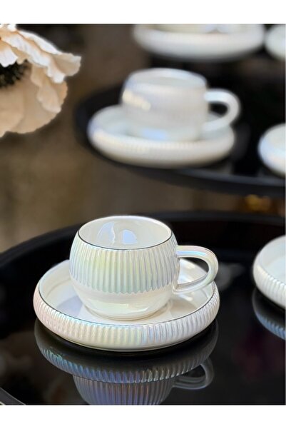ACAR Saryna 6-Piece Porcelain Coffee Cup Set 90 ml Jea-09132