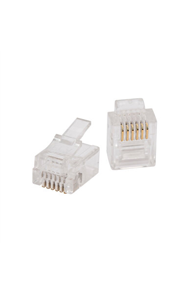 Alista Home Mufă modulară RJ11 6P6C pentru telefon, conector telecom cu conta...