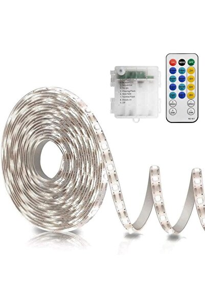 LBMT Led Strip Lights Battery Powered, Adhesive Led strip with Remote Warm Wh...