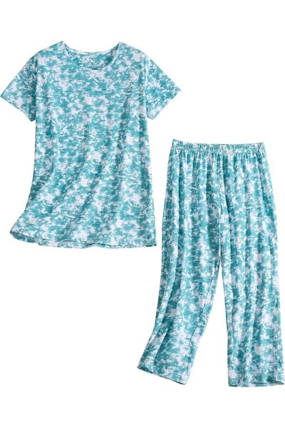 GENERAL PNAEONG Women’s Pajama Set - Sleepwear Tops with Capri Pants Casual a...