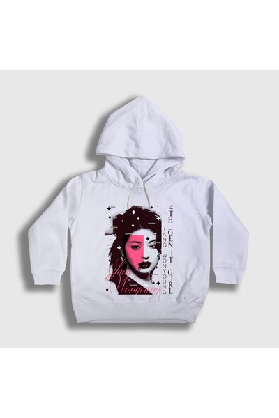 Presmono Unisex Kids White Jang Wonyoung V2 K-Pop Ive Hooded Sweatshirt 619993Tt