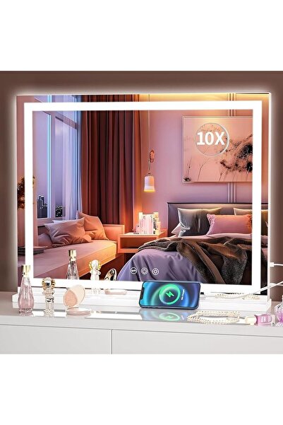 Hasipu Vanity Mirror with Lights, 58 x 46cm LED Makeup Mirror with Dimmable 3...