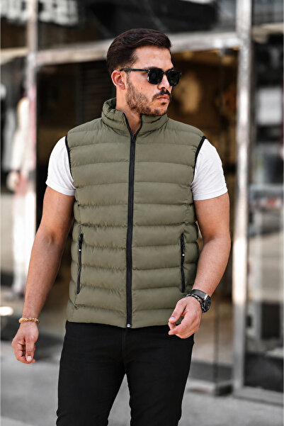 Wise&Go Store Men's Puffer Vest with Stand Collar and Zipper, Water-Resistant...