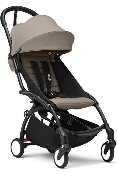 Stokke عربة أطفال YOYO3 من 6 أشهر فصاعداً - تتضمن هيكل أسود/وسادة مقعد حجرية ...