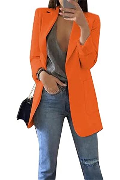 GENERAL Women's Business Solid Color Blazer Long Sleeve Work Office Jacket La...