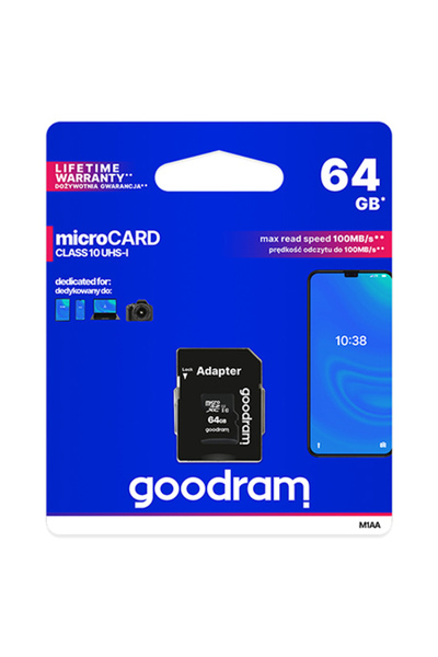 MC Micostore Card Microsd 64GB Goodram Clasa 10 cu adaptor