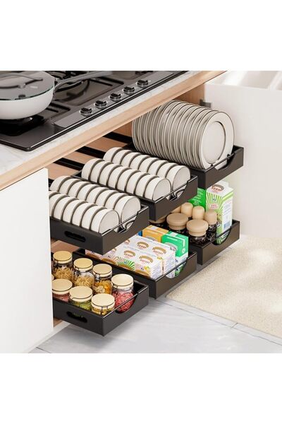 U-HOOME منظم أدراج المطبخ القابل للسحب من U HOOME، منظم أدراج خزانة متين قابل...