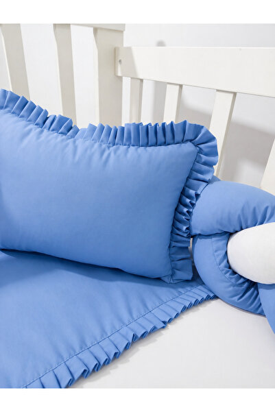 FISTIK BEBE Knitted Protected 4-Piece Baby Crib Sleeping Set - Ruffle Detaile...