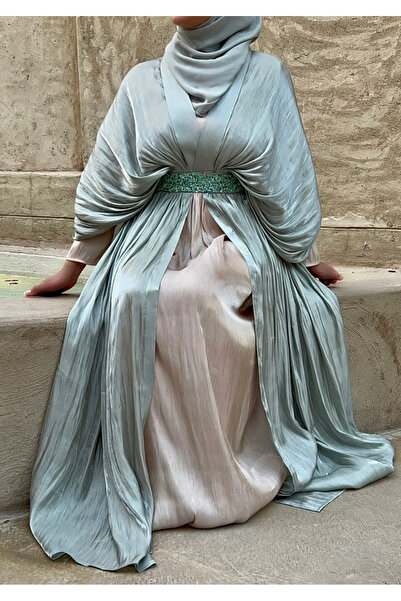 details Mint Green Kaftan Dress