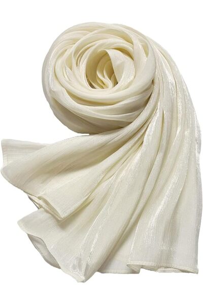 GENERAL Women Premium Hijab Head Scarf Lightweight Shimmer Scarves Crepe Wedd...