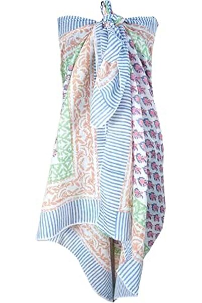 Generic 100% Cotton Block Print Sarong - Women's Swimsuit Wrap Cover-Up, Long...