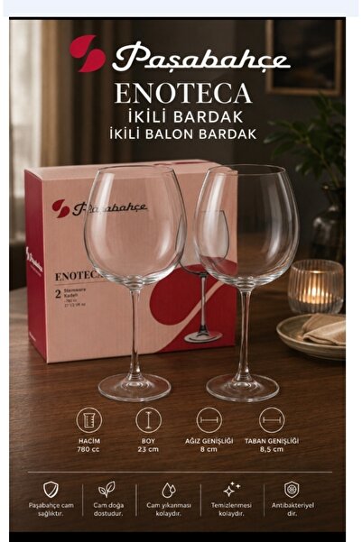 Paşabahçe Enoteca balon bardak 2 ad 780 cc ş..pkadehi 23 cm boyu 8 cm ağız ge...