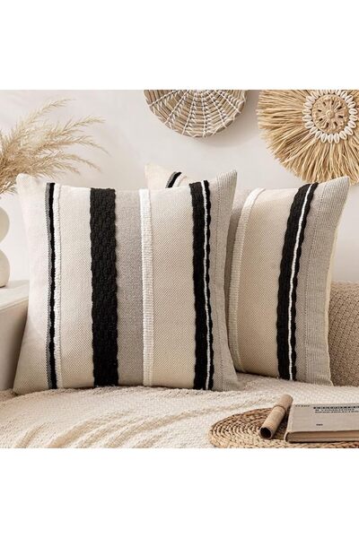ANRODUO Pack of 2 Boho Decorative Throw Pillow Covers 18x18 Farmhouse Cushion...