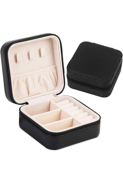 GENERAL Leather Jewelry Box – Compact, Durable PU Leather, Travel-Friendly Je...