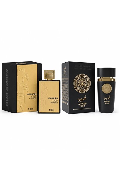 MANASIK Set 2 Parfumuri Arabesti Barbati 2x100 ml – Oud Amber Noir & Aswad No...