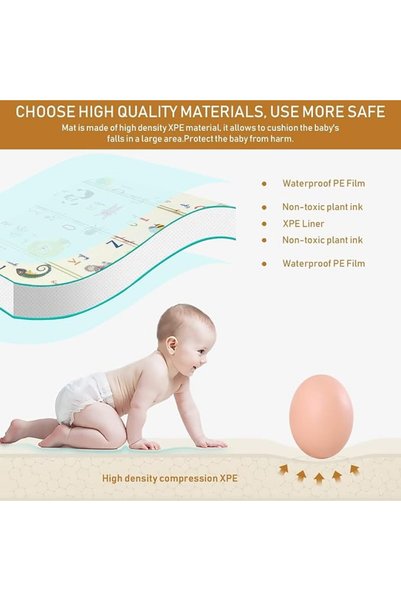 Aissiora Baby Play Mat, 180 * 100CM Playmat, Baby Play Mat for Floor Play, Extra Thick Kids Crawling Mat, Wat