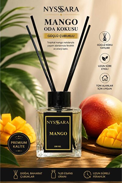 NYSSARA 100 ML Bambu Mango GÜÇLÜ Oda Kokusu Fiber Çubuklu Premium - Çubuklu O...