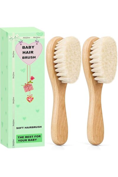 Molylove Baby Hair Brush, Wooden Baby Hair Brush for Newborns & Toddlers, Sup...
