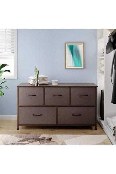 Recheer-Go Dresser Cabinet，Chest of Drawer with 5 Drawers，Dresser Storage Org...