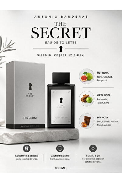 Antonio Banderas The Secret EDT 100 ml – Ferah Narenciye, Baharatlı & Odunsu ...