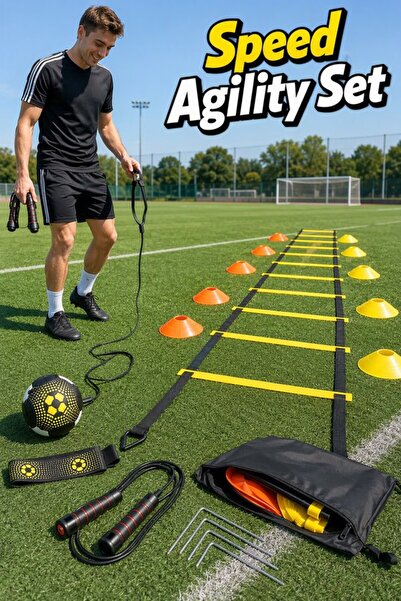 Generic 16 Piece Nylon Speed Agility Training Ladder Set Soccer Footwork Dril...
