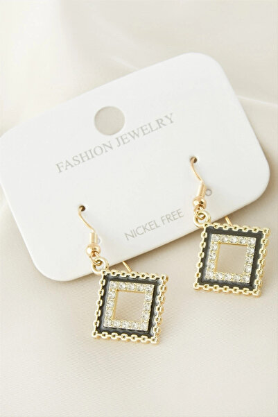 SORA GROUP Square Stone Metal Earrings
