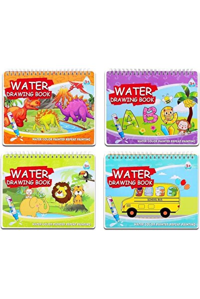 KASTWAVE 4 Pack Water Drawing Books for Kids, Reusable Water Coloring & Doodl...