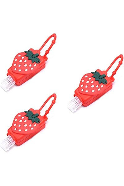 GENERAL 3 Pcs Strawberry Empty Travel Bottle Hand Sanitizer, Silicone Case Ke...