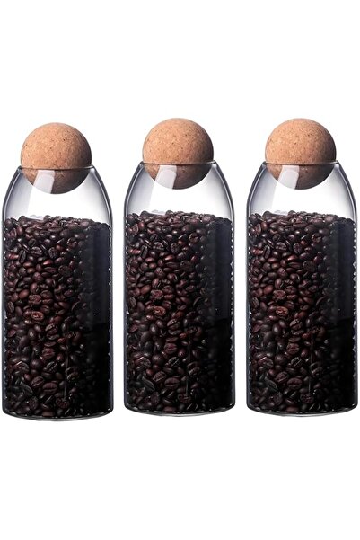 Generic 3-Pack 1200ML Glass Storage Jars with Ball Cork Lid – Airtight Sealed...
