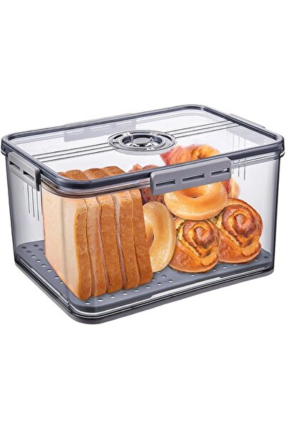 Generic Airtight Bread Storage Container With Time Recording Lid, Large Keepe...