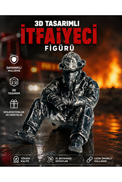 Dinç Spor 3D Tasarımlı İtfaiyeci Figürü – Dekoratif Koleksiyon ve Hediye Figürü