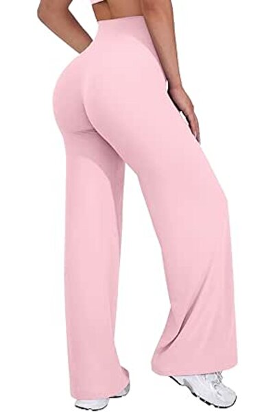 VOYJOY Straight Leggings Bottoms Womens Wide Leg 29"/ 31.5"/33"/35" Pants | H...