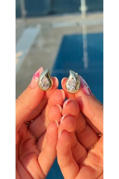 ZEYNORA JEWELLERY Xuping Single Drop Stone Model Marquise Earrings