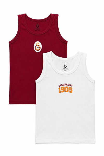 Galatasaray Lisanslı Taraftar Erkek Çocuk 2’li Atlet Pamuklu Askılı Çocuk Atl...