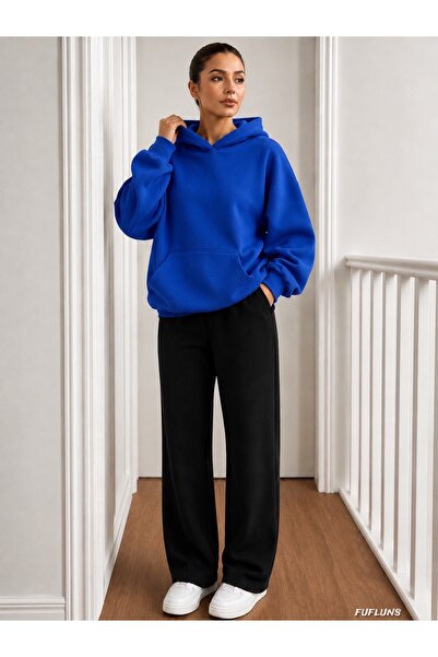 FUFLUNS Hooded Piped Leg Women's Bottom/Up Trouser Track Suit Set