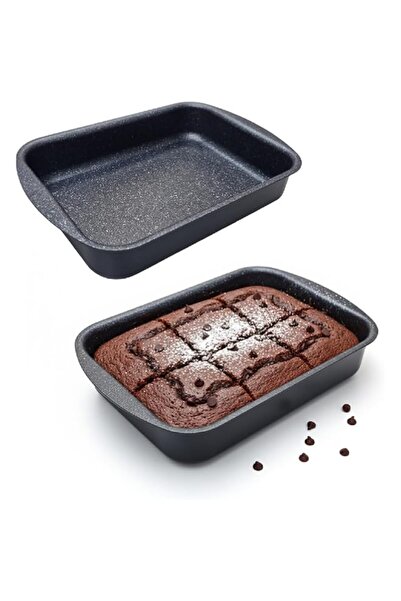 Generic Rectangular Baking Pan 25x18cm | Non-Stick Marble Ceramic Coating | E...