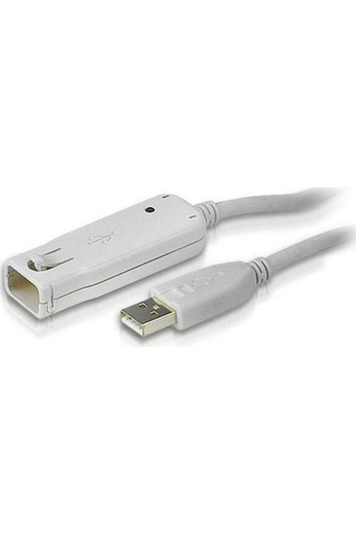 Aten Καλώδιο USB 2.0 12μ. Τύπου A-Αρσενικό σε A-Θηλυκό, Λευκό (AT-UE2120)